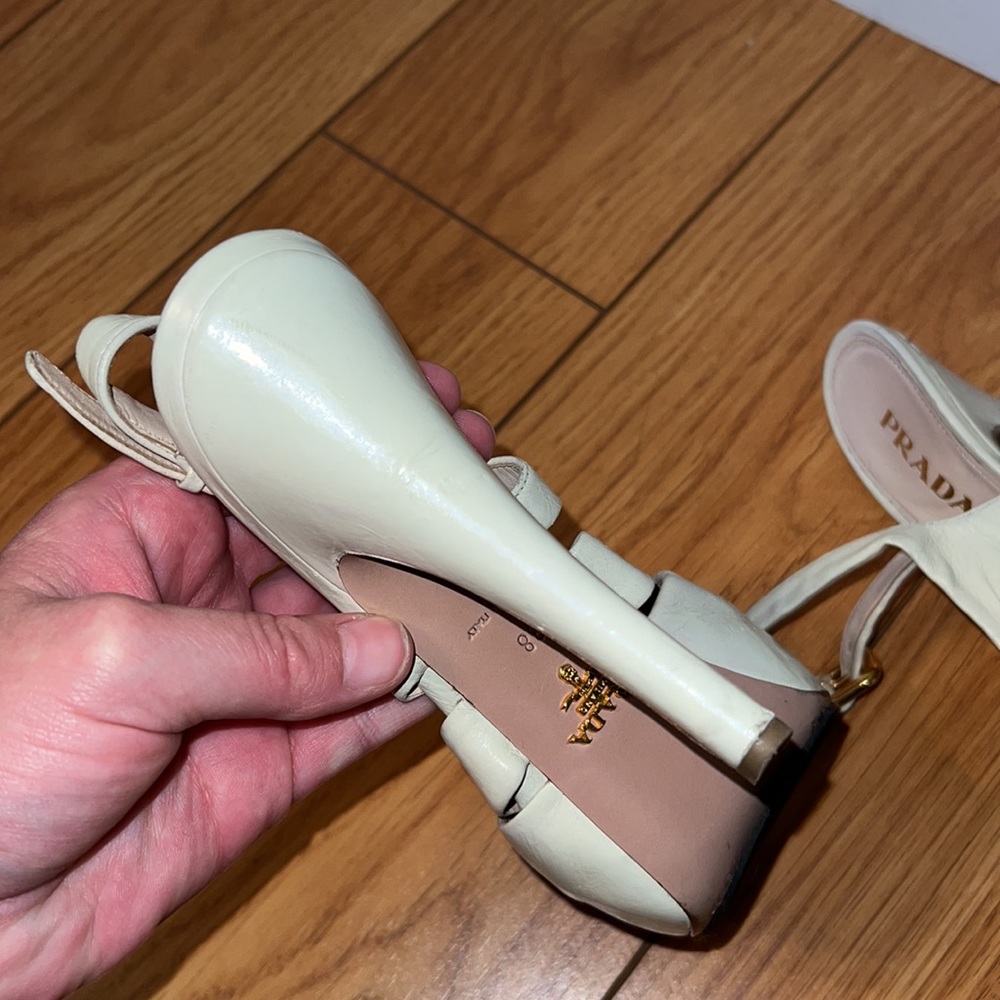 Prada Cream leather 5” heels - Picture 7 of 11